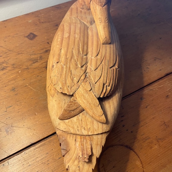 Hand Carved Solid Wooden Duck Decoy - Picture 5 of 5